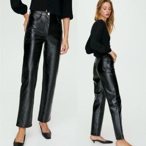 Wilfred Black Leather Pants